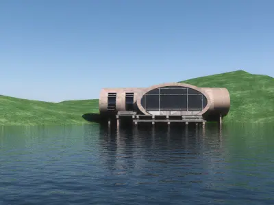 Scifi building 3D model