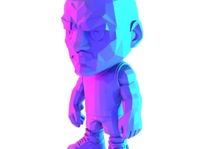 Bulls Michael Air Jordan 1 Funko Pop Low Poly toy 3D print model