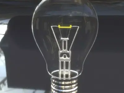 Bulb Realistic Model light on side of car Low-poly 3D model
