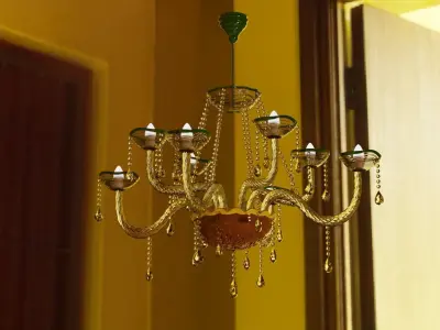Chandelier with Kazakh ornament 3D model