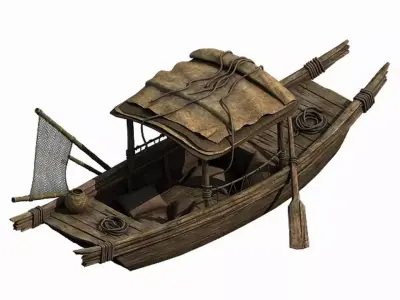 Game Small fishing boat 043 3D model