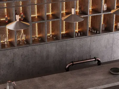 Industrial Bar Counter 3D model