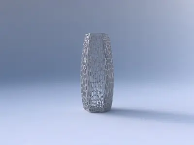 Vase hexagon with dense twisted organic lattice 3D print model
