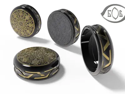 Chip Backgammon Checkers Turkish pattern style 3D printably 3D print model