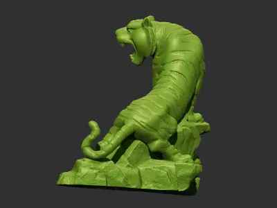 tiger golden statue of 3D print model