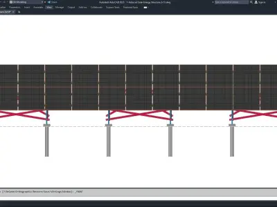 Autocad - Solar Energy Structure 3D Model 3D model