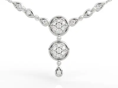 Elegant Round Diamond Necklace 3D print model