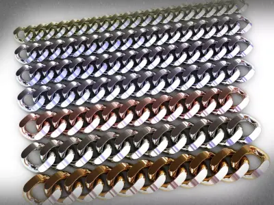 Special Cuban chains in 7 sizes 3D print model