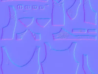 Detailed floral top PBR 4k Low-poly 3D model