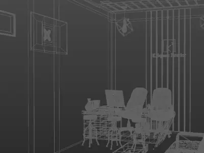 Office interior design 3D model purchase