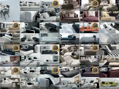 MEGA Modular Furniture Set Collection 3D Model Pack