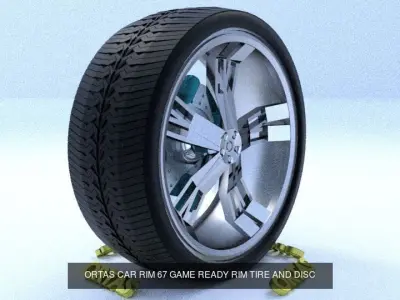 ORTAS CAR RIM 67-68 GAME READY RIM AND TIRE 3D Model Pack