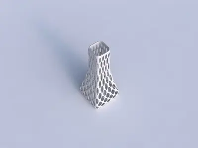 Vase squeezed rectangle with bubble grid lattice 3D print model