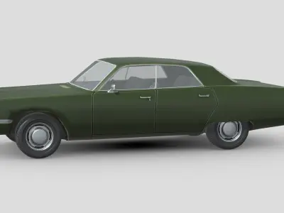 Plymouth Fury Sedan 1972 Low-poly 3D model