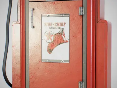 Gas Pump - Texaco 60s Clean Low-poly 3D model