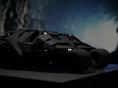 Tumbler Batmobile Low-poly 3D model