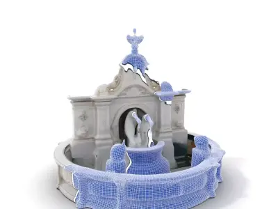 Ornate Marble Fountain model pack Low-poly 3D model