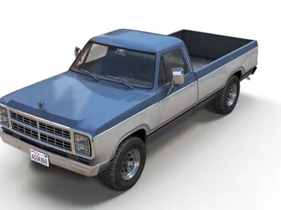 79 Dodge pickup truck Low-poly 3D model