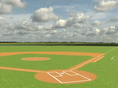 Softball Field 4k PBR Low-poly 3D model