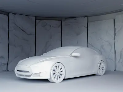 Tesla Model S - Rock Wall Location 3D model