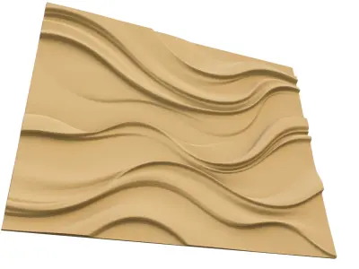 modern panel wall decor set wall relief mural CNC 90 3D model