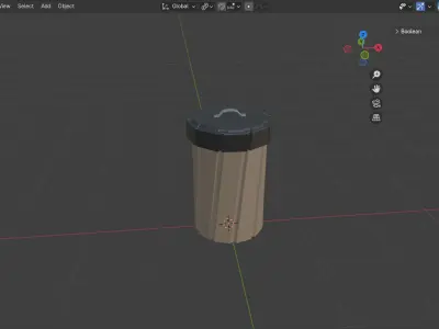 Skewed Trash Bin Free low-poly 3D model