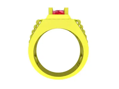 A7247 Luxury Korean Style Diamond Ring For Men 3D Model 3D print model