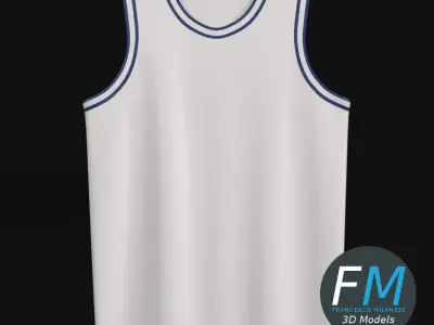 Flat basketball jersey mockup 3D model
