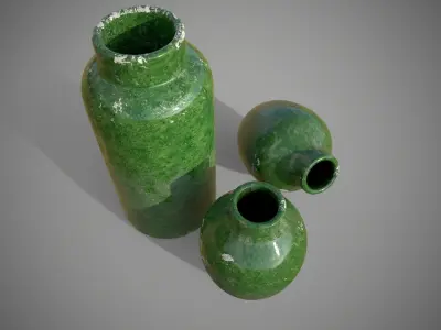 Ceramic flower pots  3D model