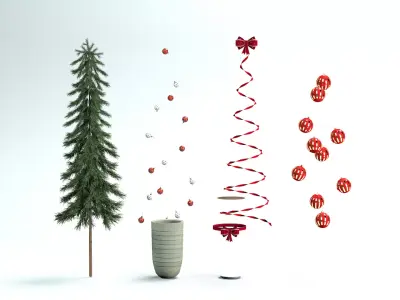 Christmas Tree - Thin and Long 3D Model 3D model