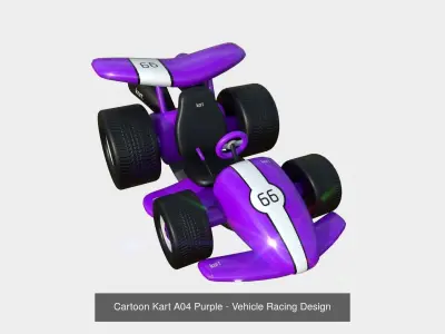10 Cartoon Karts Purple Collection - Vehicle Racing Design 3D Model Pack