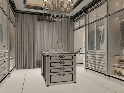 Luxury Wardrobe Cloakroom Dressing room 3D model