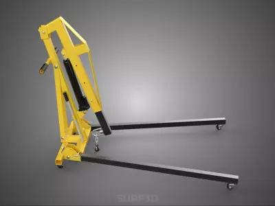 ARM FOLDED HYDRAULIC JACK MOBILE ENGINE CRANE HOIST LIFTING SHOP 3D model