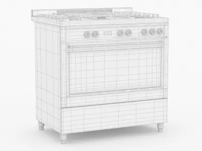 Whirlpool 90cm Gas Freestanding Cooktop Oven WP90510MFBSSAUS 3D model