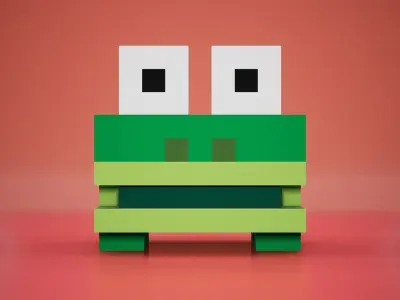 Voxel - Tree Frog Low-poly 3D model