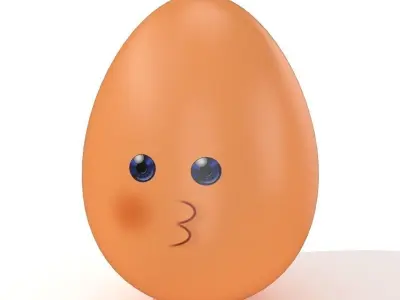 Egg Cracked Emoji N021 Low-poly 3D model