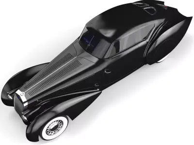 Delage D8 120 S Pourtout Aero Coupe black 3D model