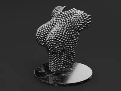 Woman bust - metal art 01 3D model