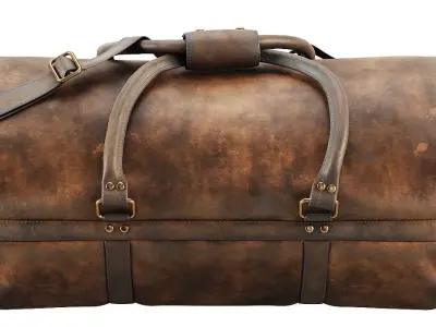 Large Leather Travel Duffle Bag 3D model