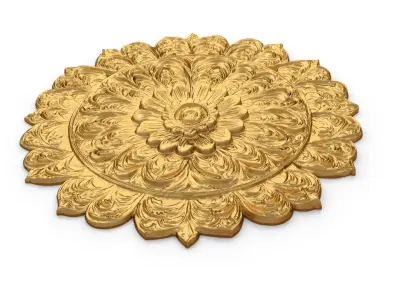 Rosette decorative ceiling medallion 01 3D model