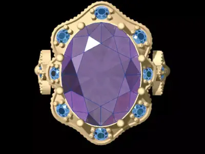 Classic Luxury Oval Ring 3D print model