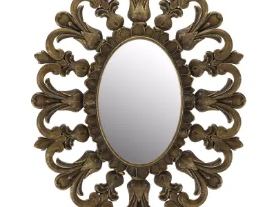 Mirror gold ornate wall 3D model