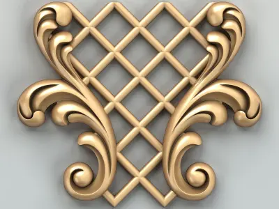 Carved decor central 038 3D model