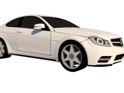 MERCEDES BENZ C 180 COUPE  2012 Low-poly 3D model