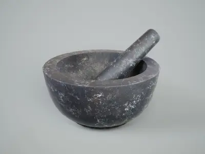 Mortar and Pestle Set PBR Game Ready Low-poly 3D model