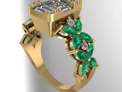 ring marquise  3D print model