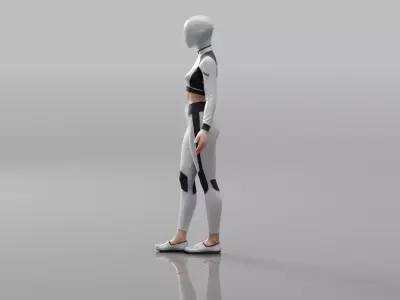 F1 Driver Female Low And high Poly Low-poly 3D model