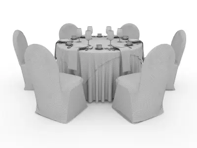 Banquet Table and Chair 41 3D model