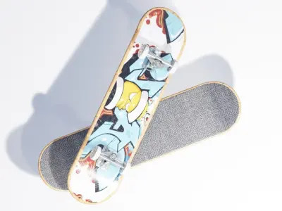 well modeled skateboard Low-poly 3D model