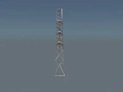 Pylon high voltage tower Low-poly 3D model
